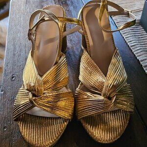 Gold Crossover Heels